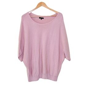 Quince Womens Cotton Cashmere Dolman Sweater Pink Sugar Sz XL Quiet Luxury